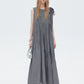 Twill Texture Switch Gather Dress SHN0043