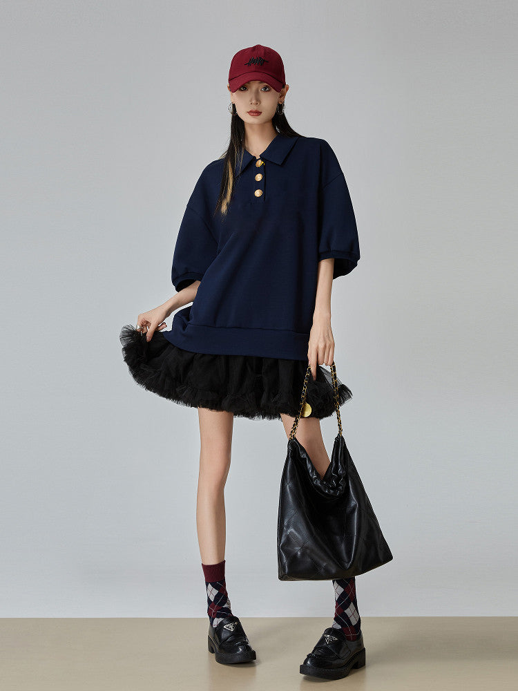 Mixed Material Docking Mini Dress FER0114