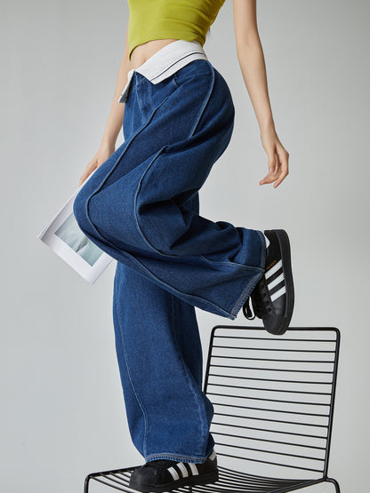 Cuffed Waist Wide Denim FER0097