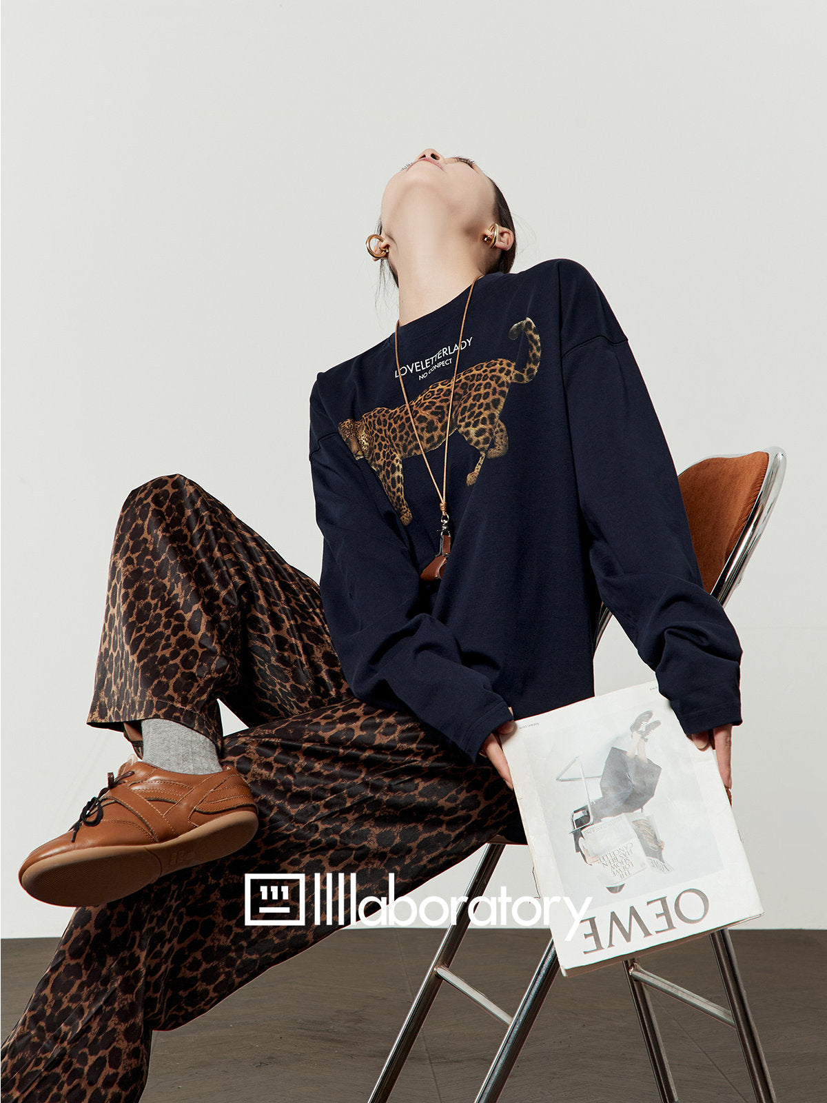 Leopard Print Long Sleeve / Leopard Print Wide Pants LLA0597