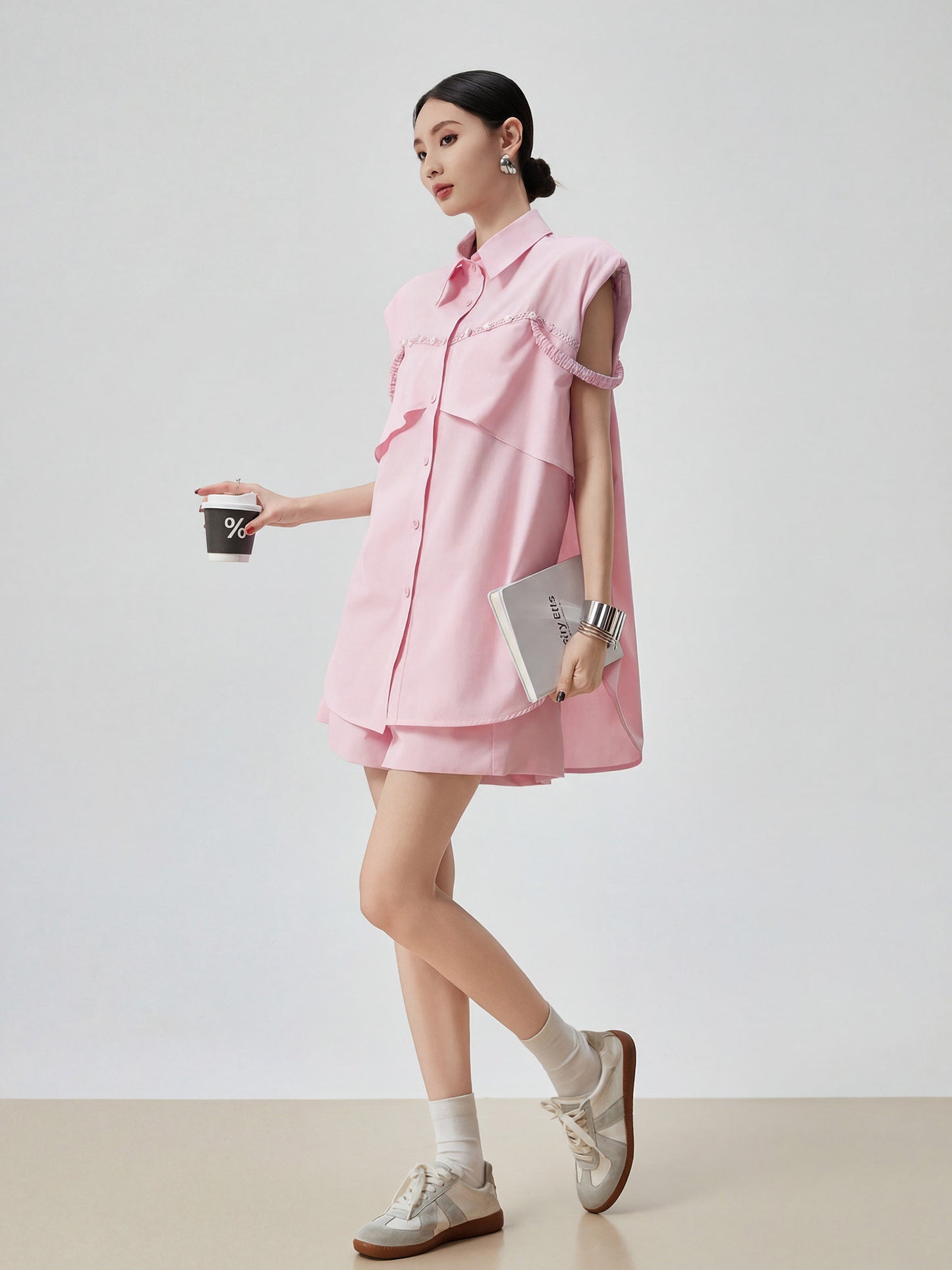Pink Sleeveless Shirt / Half Pants FER0345