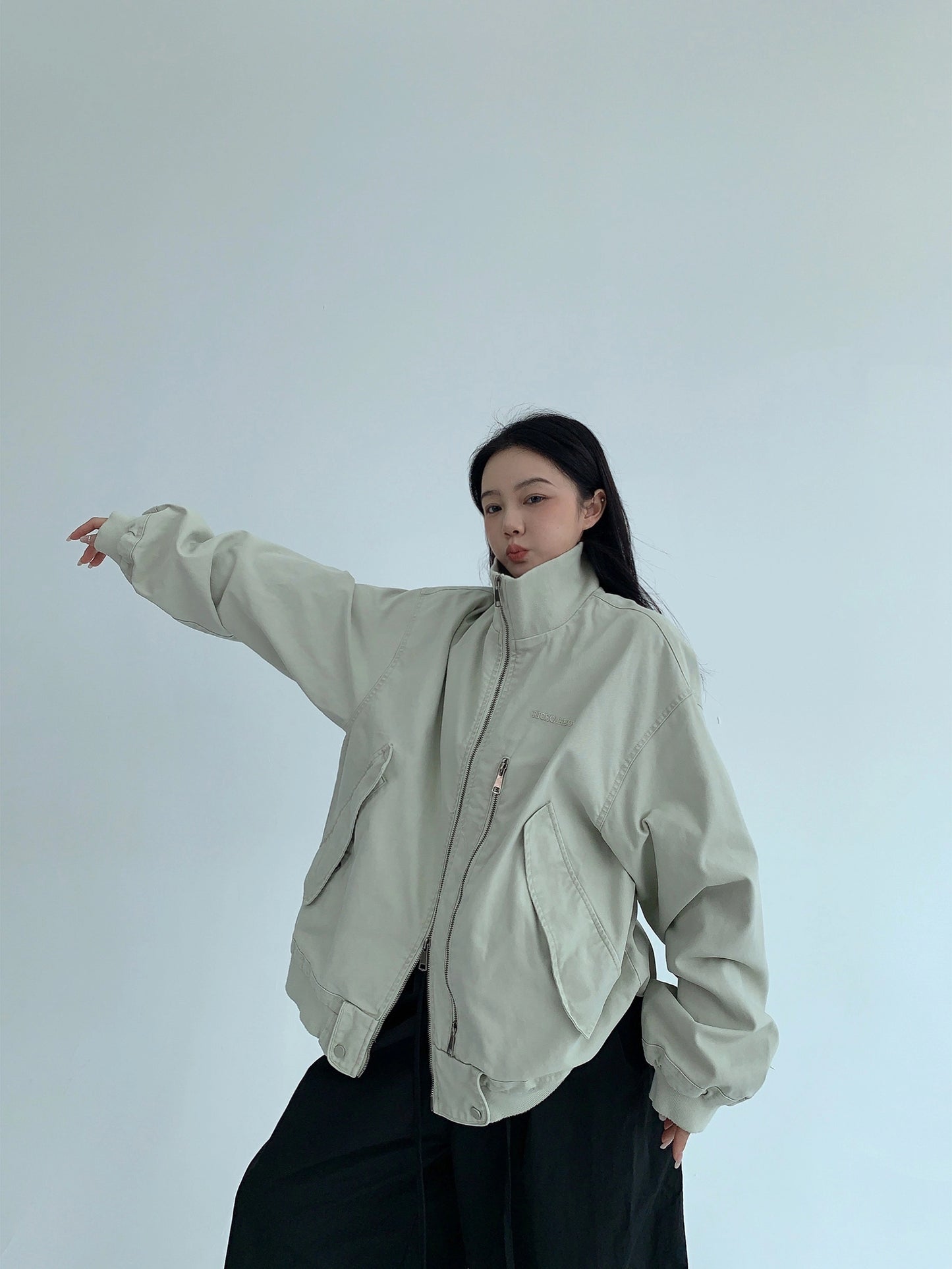 Double Zipper Stand Collar Jacket YLS0933