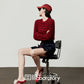 Border Long Sleeve T-Shirt / Relaxed Denim Pants LLA0517