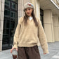V-Neck Shaggy Knit Top CYE0028