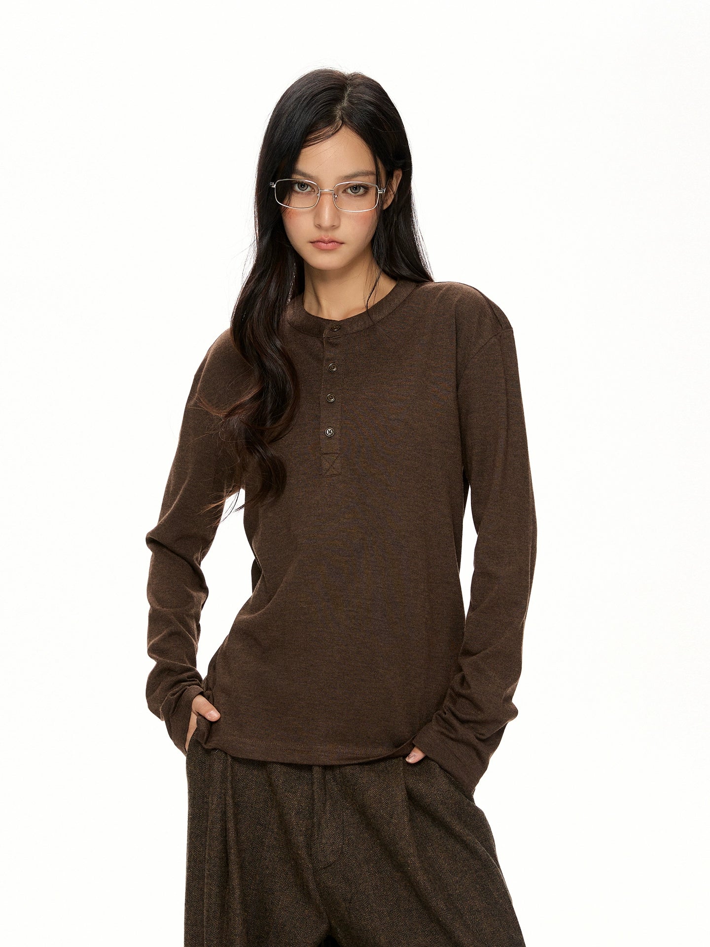 Half Button Loose Long Sleeves VAT0015