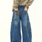 Retro Curve Wide Denim Pants WDZ0030