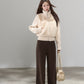 Stand Collar Fur Knit Jacket WDB0005