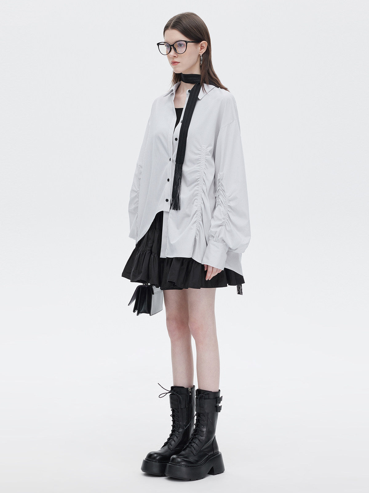 Bamboo Irregular Long-Sleeve Shirt SHN0021