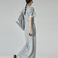 Gray Irregular Short-Sleeve Dress FER0049