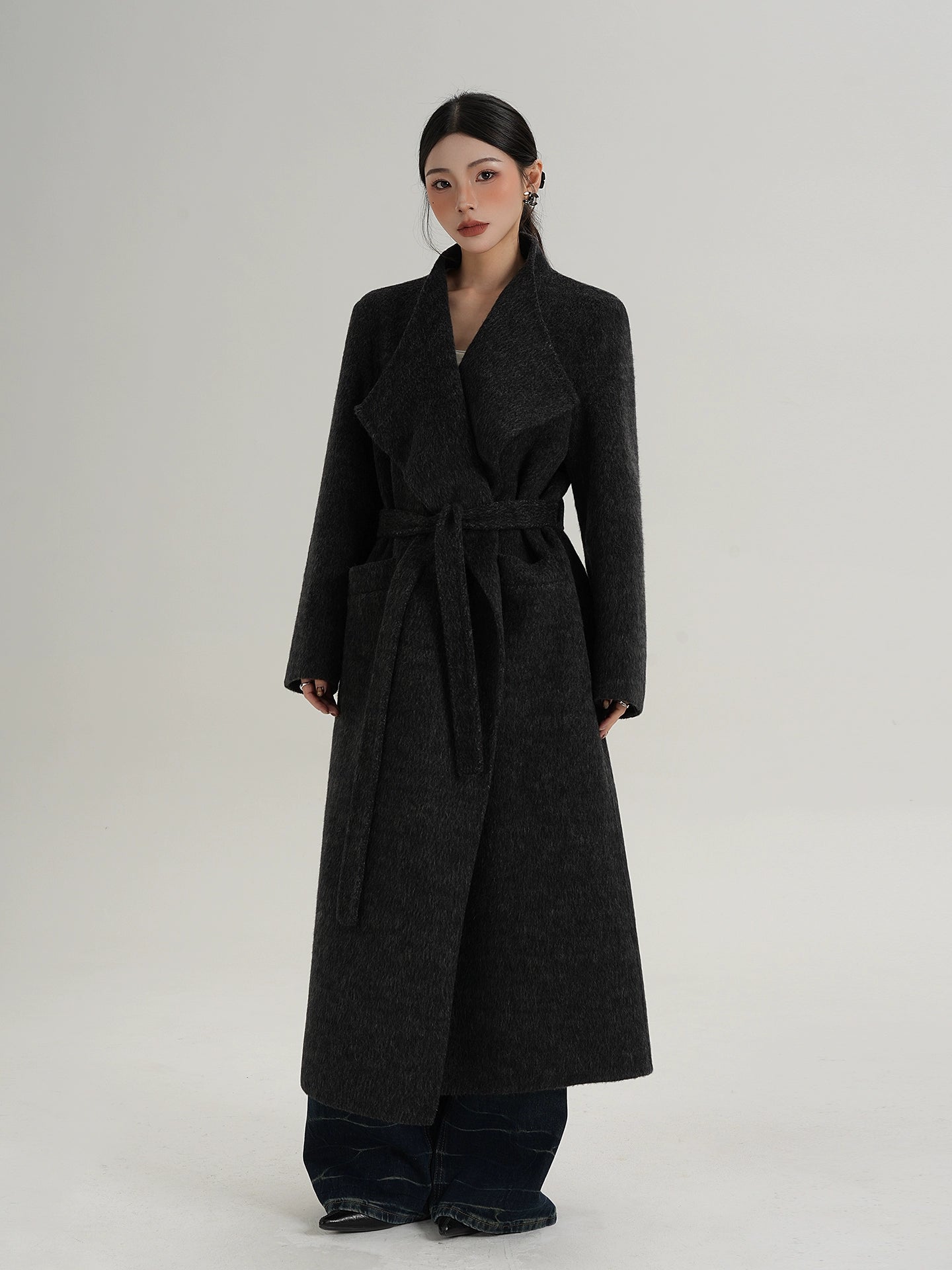 Waist Belt Wool Coat SRS0389