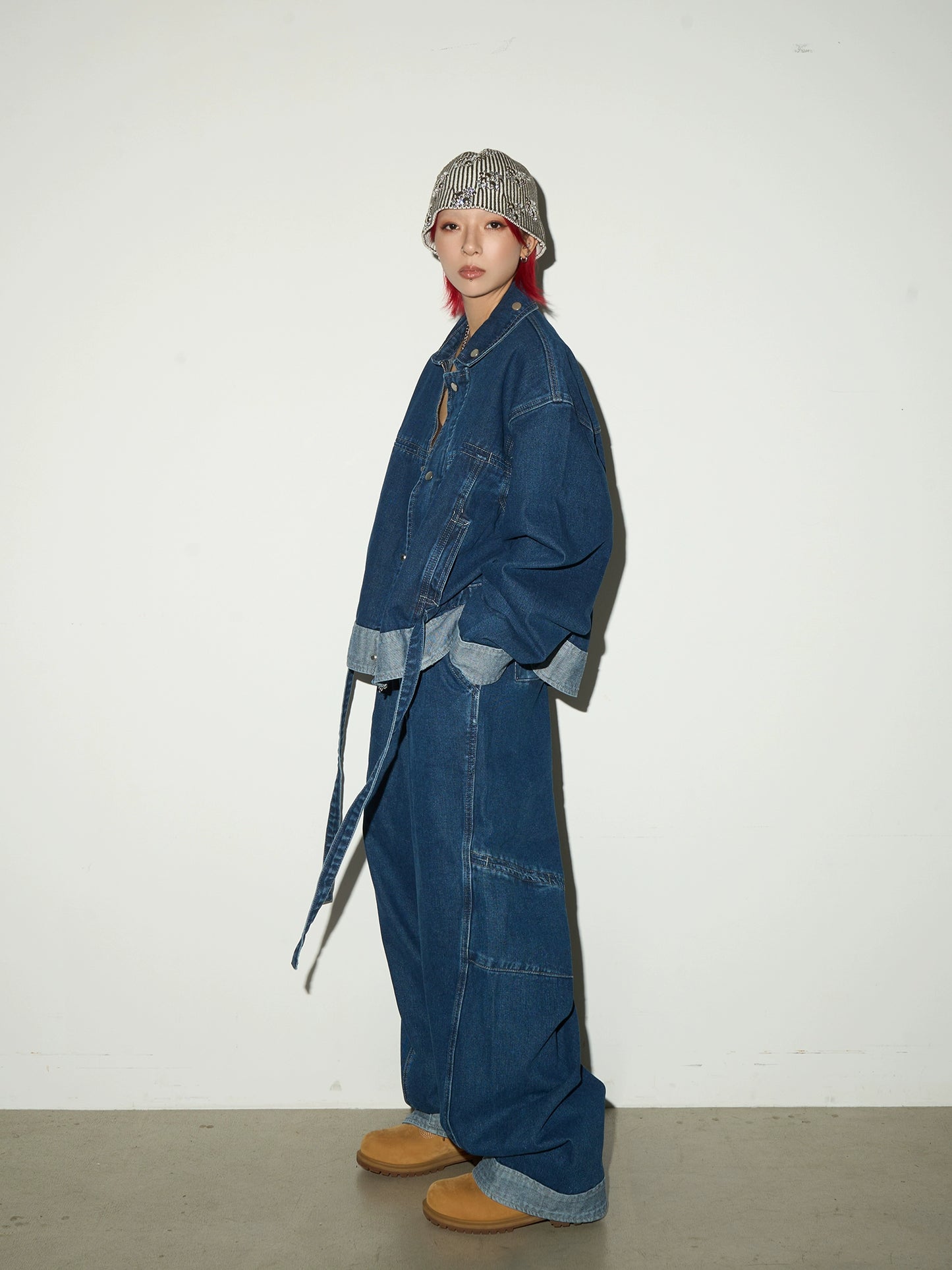 Retro Blue Denim Jacket / Wide Denim Pants MCY0011