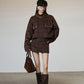 Retro Plaid Collarless Jacket / Mini Skirt SUY0019