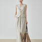 Linen V-Neck Vest / Wide Relaxed Pants FER0270