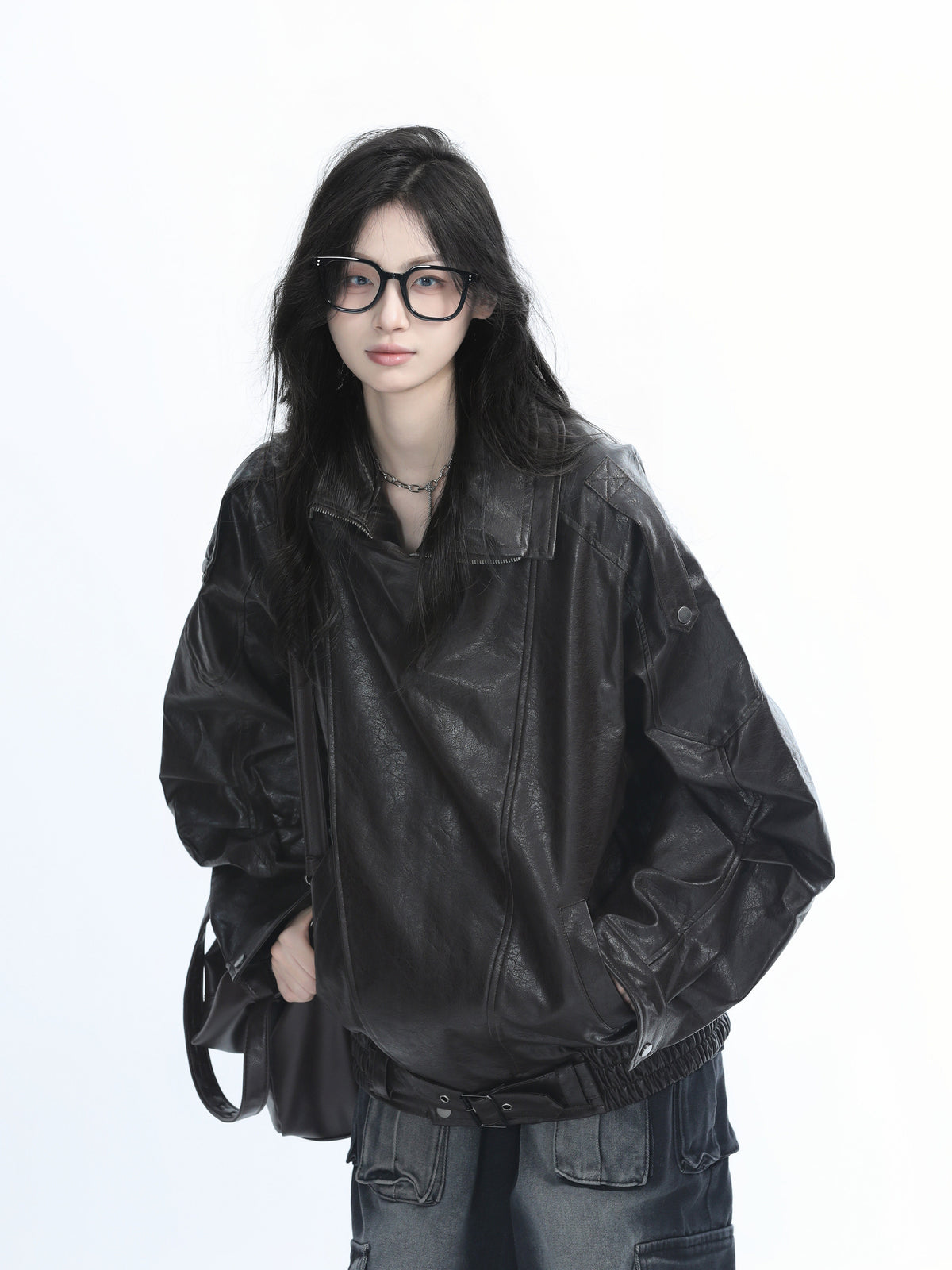 Oversized Leather Jacket WLS0011