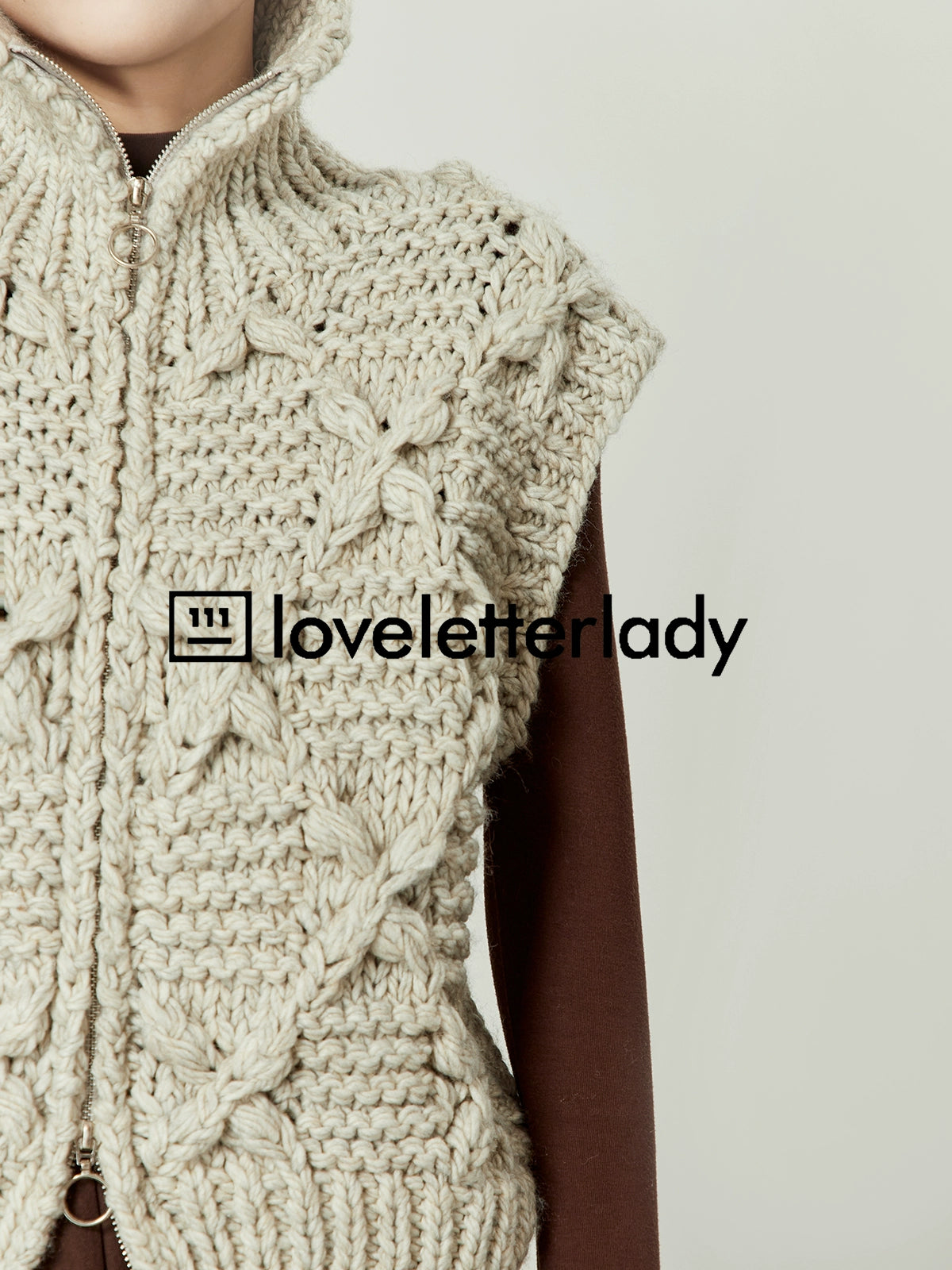 High Neck Zip Knit Vest LLA0392