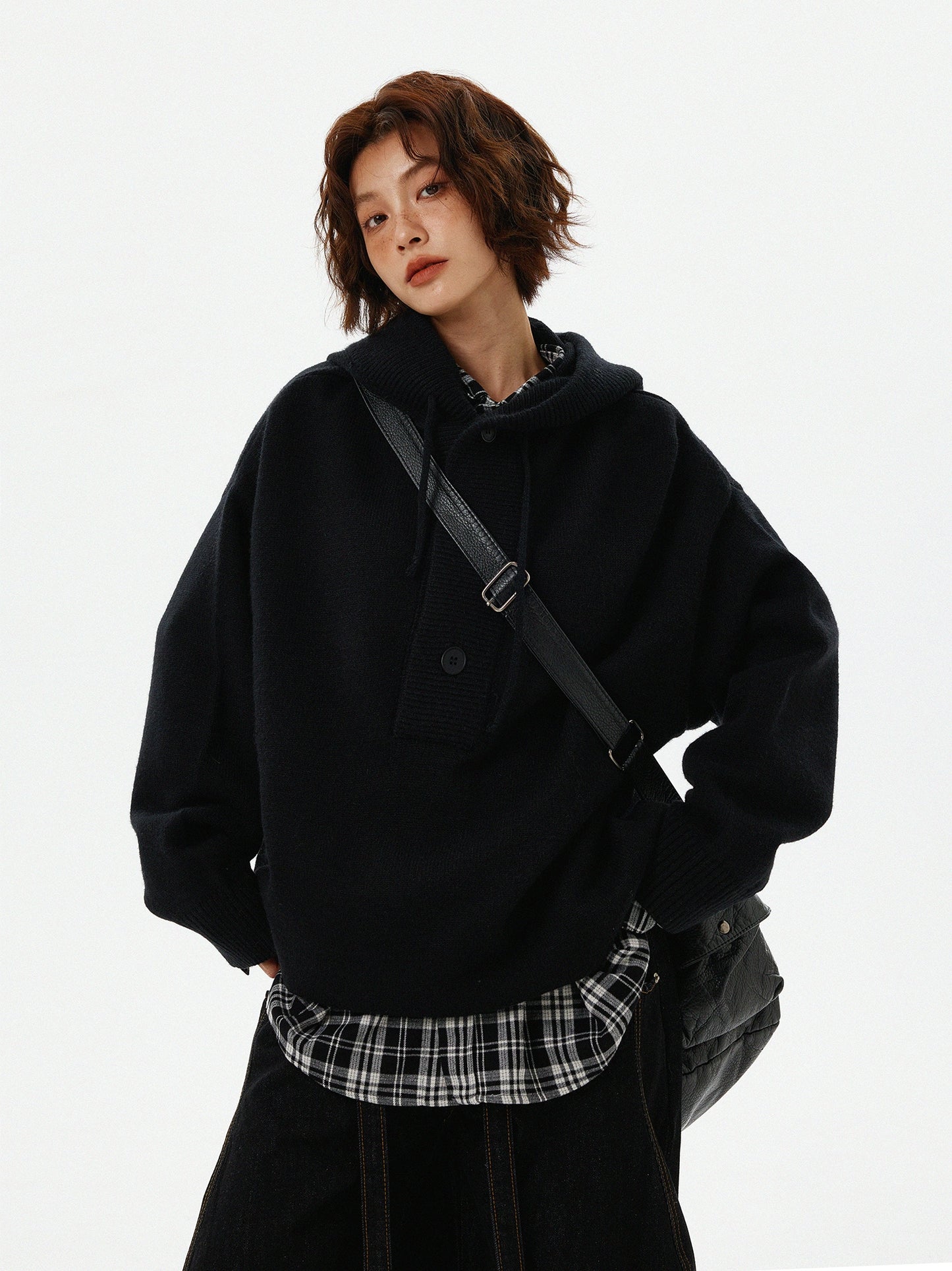 Half Button Knit Tops HGX0036