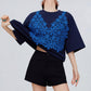 Flower Lace Docking Short-Sleeve T-Shirt FER0325