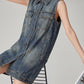 Vintage Sleeveless Denim Mini Dress FER0190