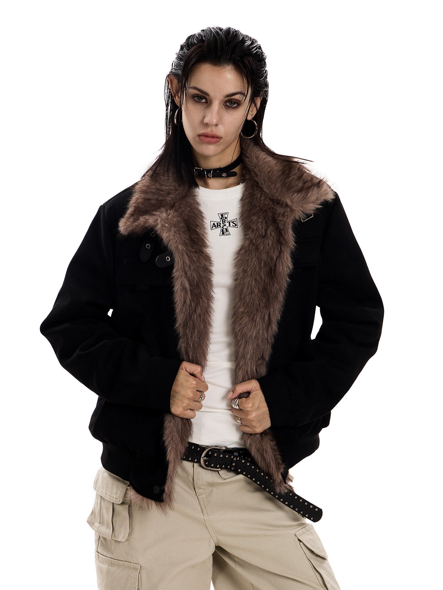 Suede Stand Collar Eagle Jacket  ZTS0020