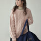 Round Neck Cable Knit Top AMU0042