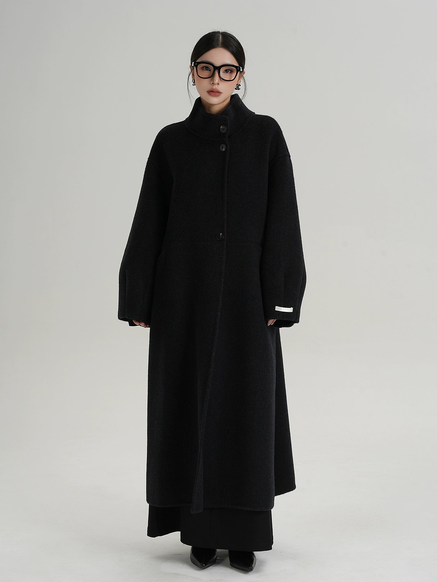 Mock Neck Long Coat SRS0413