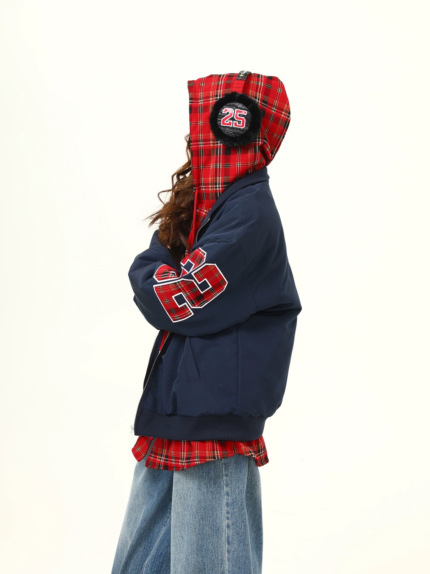 Layered Style Zip Up Hoodie WDZ0036