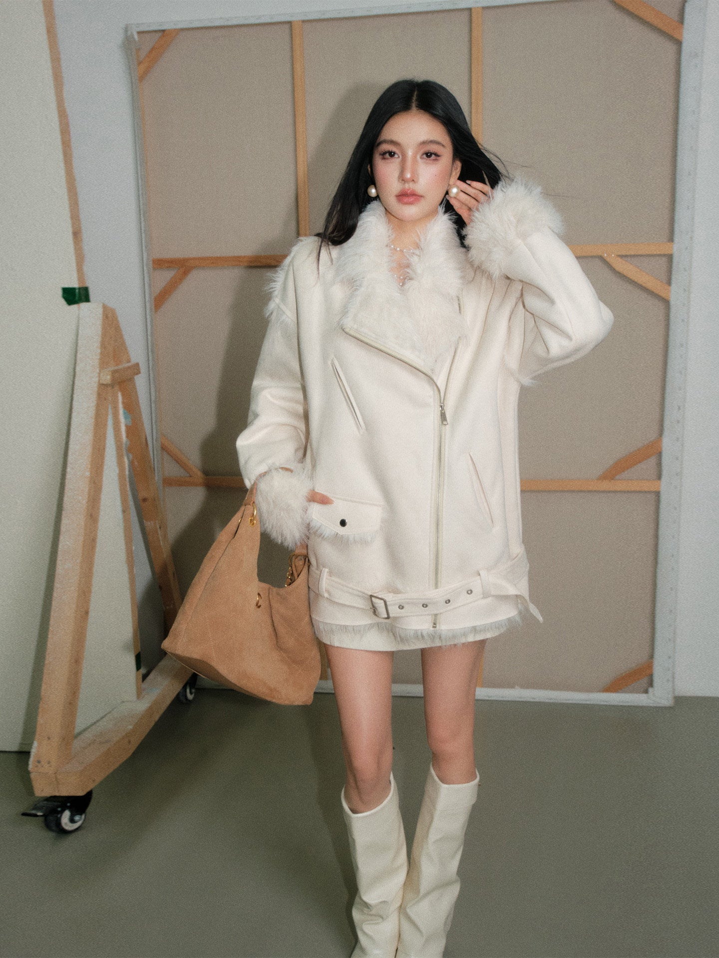 Lapel Faux Leather Jacket OLD0001