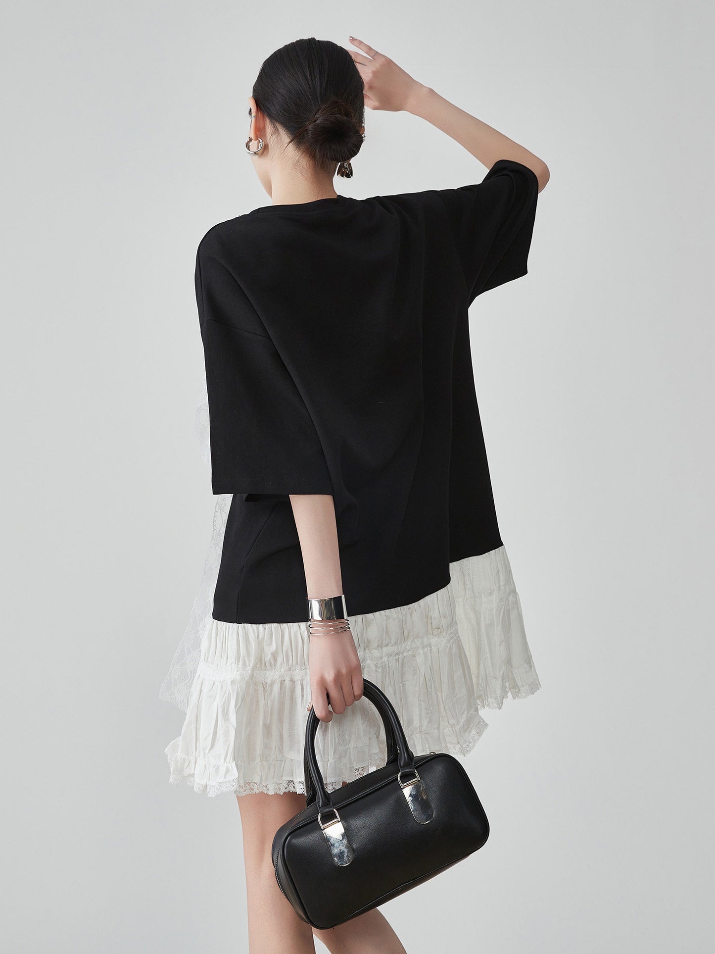 Lace Docking T-Shirt Dress FER0188