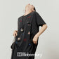 Dark Gray Animal Embroidery Dress LLA0487
