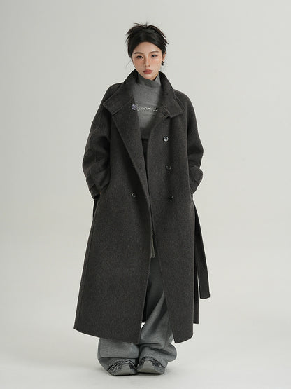 Stand Collar Red Tweed Coat SRS0317