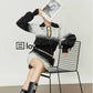 Retro Black And White Gradient Knit / Skirt  LLA0326