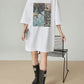 Round-Neck Printed T-Shirt Dress  FER0287