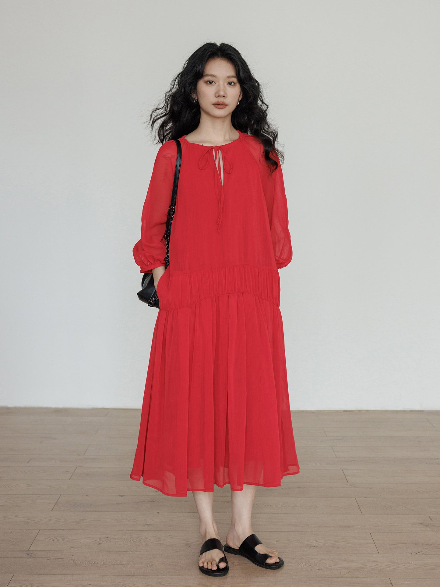 Feminine Tiered Long Dress VAS0197