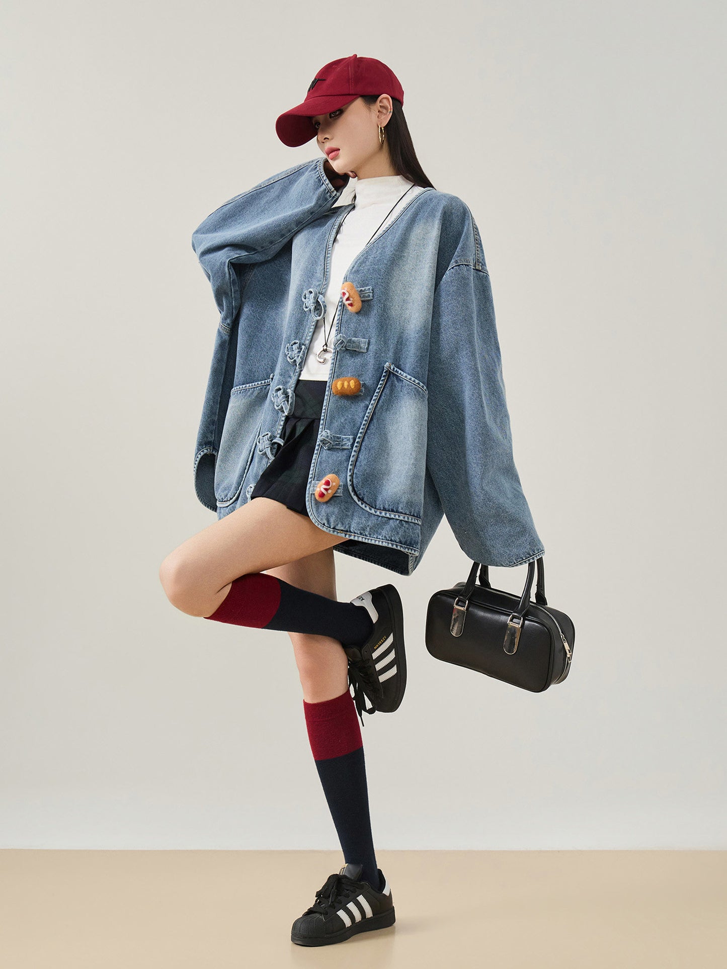 Duffle Button Denim Jacket FER0386