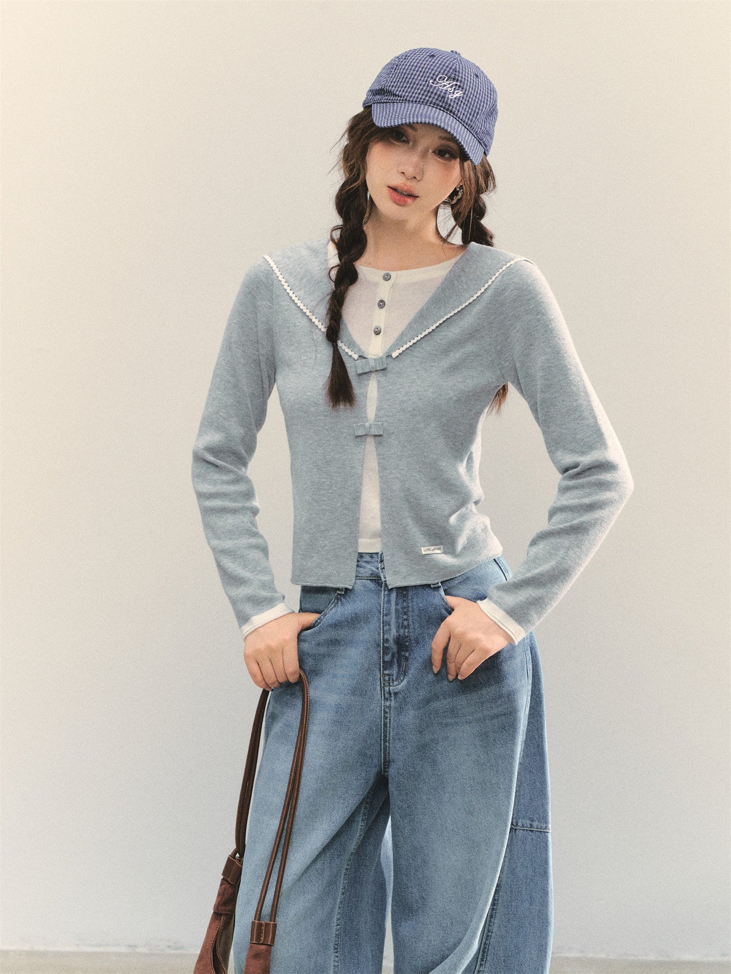 Sailor Collar Layered-Style Top ASG0078
