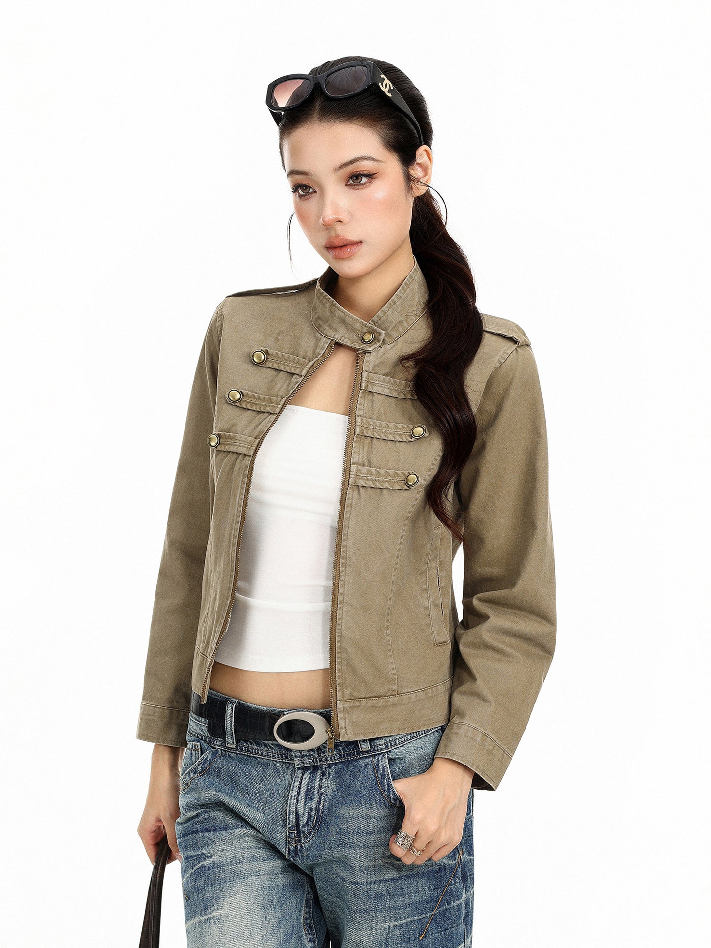 Stand Collar Biker Jacket BGS0058