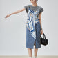 Printed Scarf Layered-Style Dress FER0291