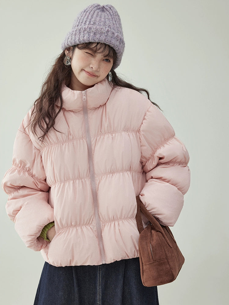 Stand Collar Fluffy Down Jacket AMU0043