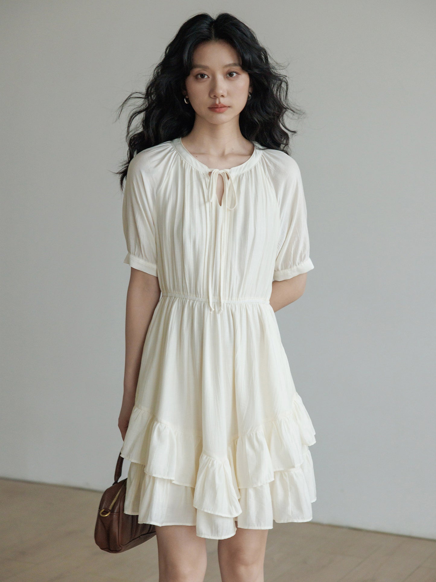 V-Neck Tiered Mini Dress VAS0201