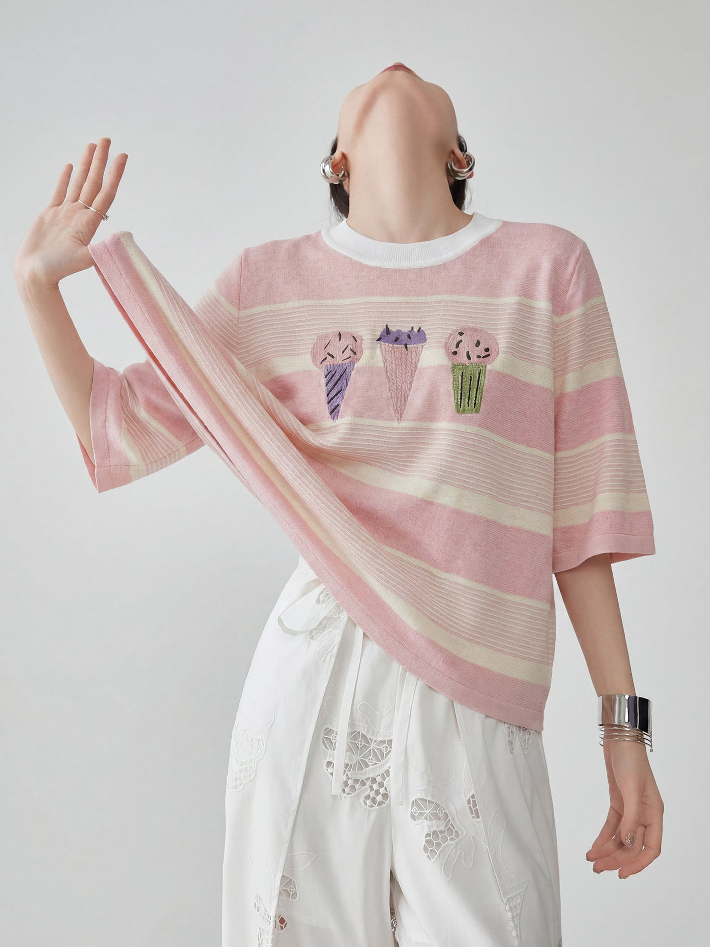 Ice Cream Short-Sleeve Summer Knit FER0259