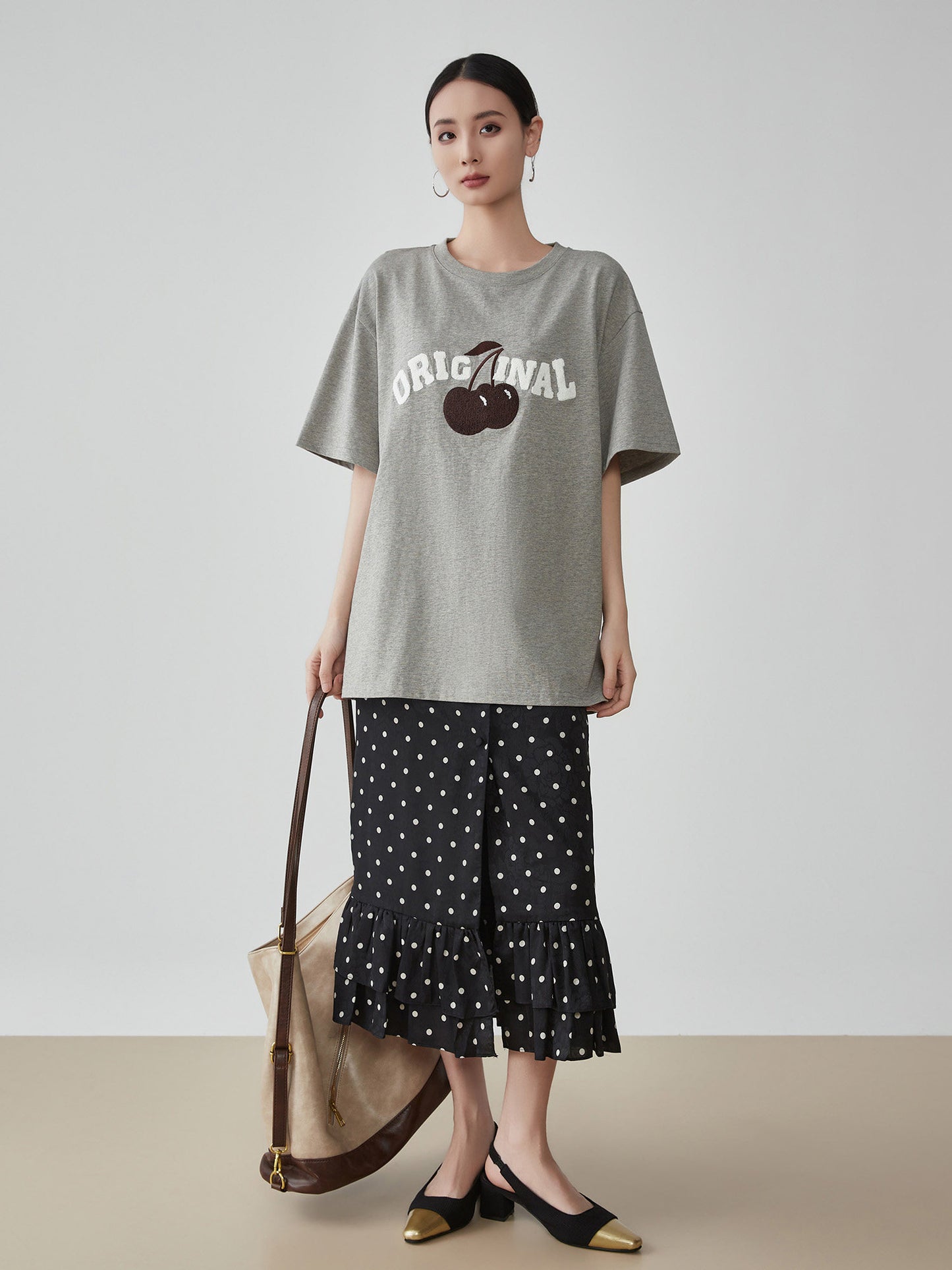 Cherry Print Short-Sleeve T-Shirt  FER0265
