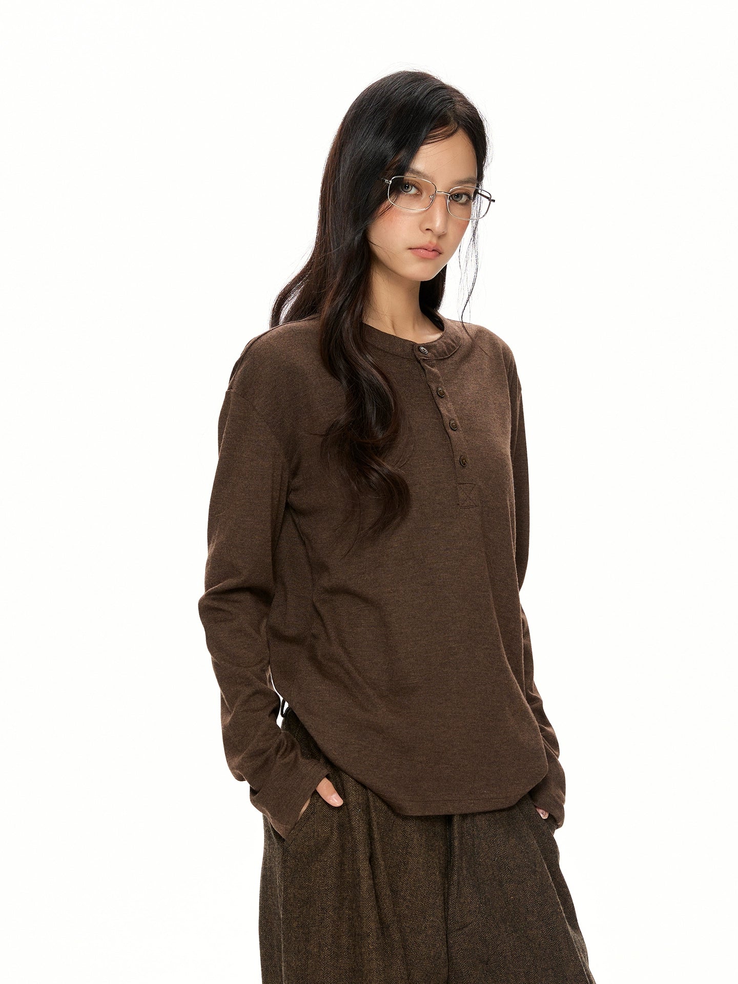 Half Button Loose Long Sleeves VAT0015