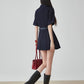 Ruffle Polo Collar Denim Dress FER0105