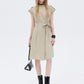Flap Pocket French Sleeve Shirt Dress SHN0037