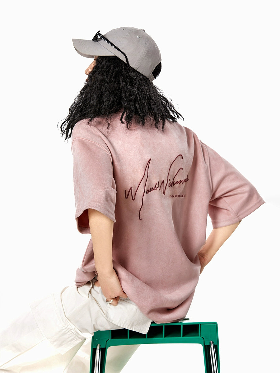 Letter Embroidery Short Sleeve T-Shirt ICM0034