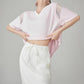 V-Neck Lace Splice Short Sleeve Top FER0158