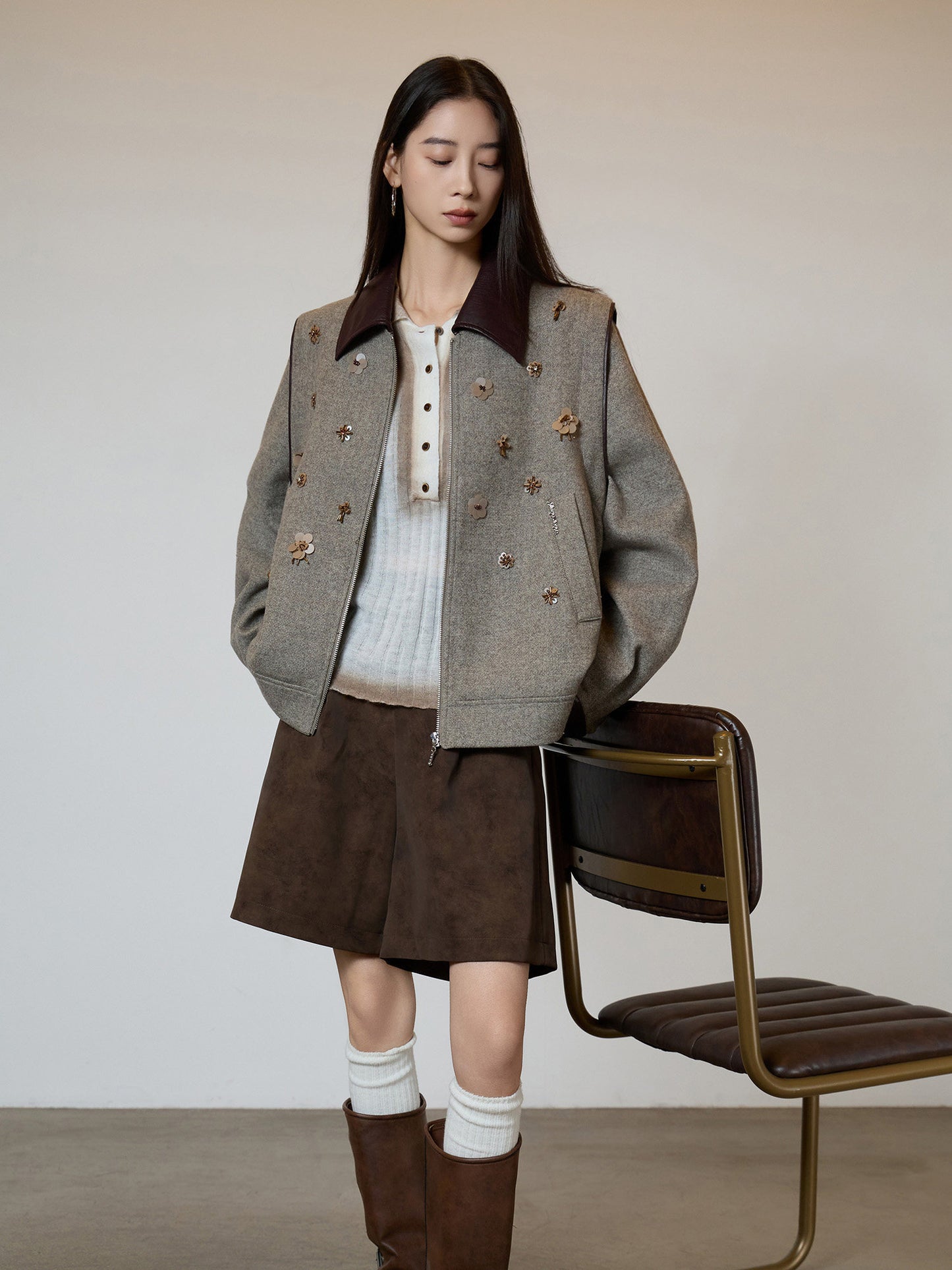 Wool Blend Tweed Jacket SUY0024