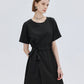 Round Neck Waist Ribbon Mini Dress SHN0054