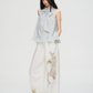 Stripe Long Bow Tie Top  PUC0018