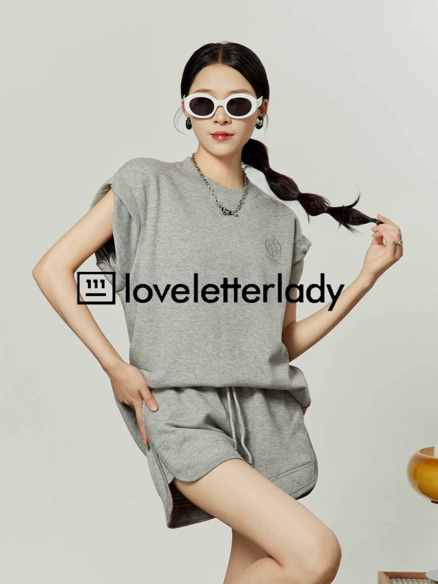 Gray Loose Tops / Shorts LLA0059